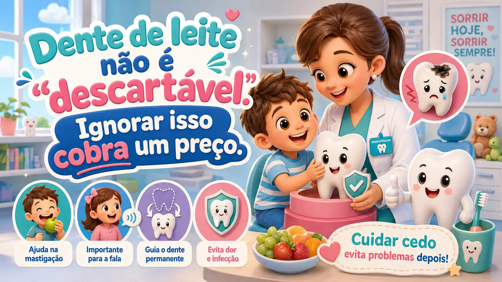 Dente de leite não é “descartável”. Ignorar isso cobra um preço.